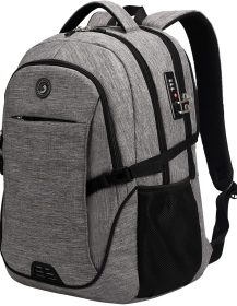 SHRRADOO Anti Theft Laptop Backpack Travel Backpacks with usb Charging Port for Women Men High School College Backpack Computer Bag Fits 17 Inch Laptop,Black